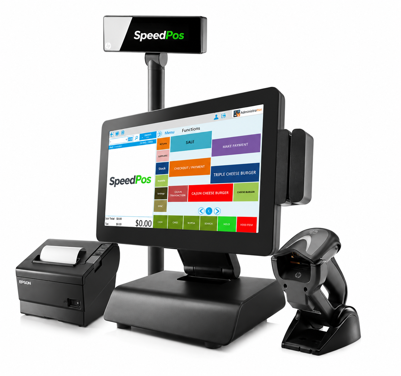 Restaurant POS view of SpeedPos